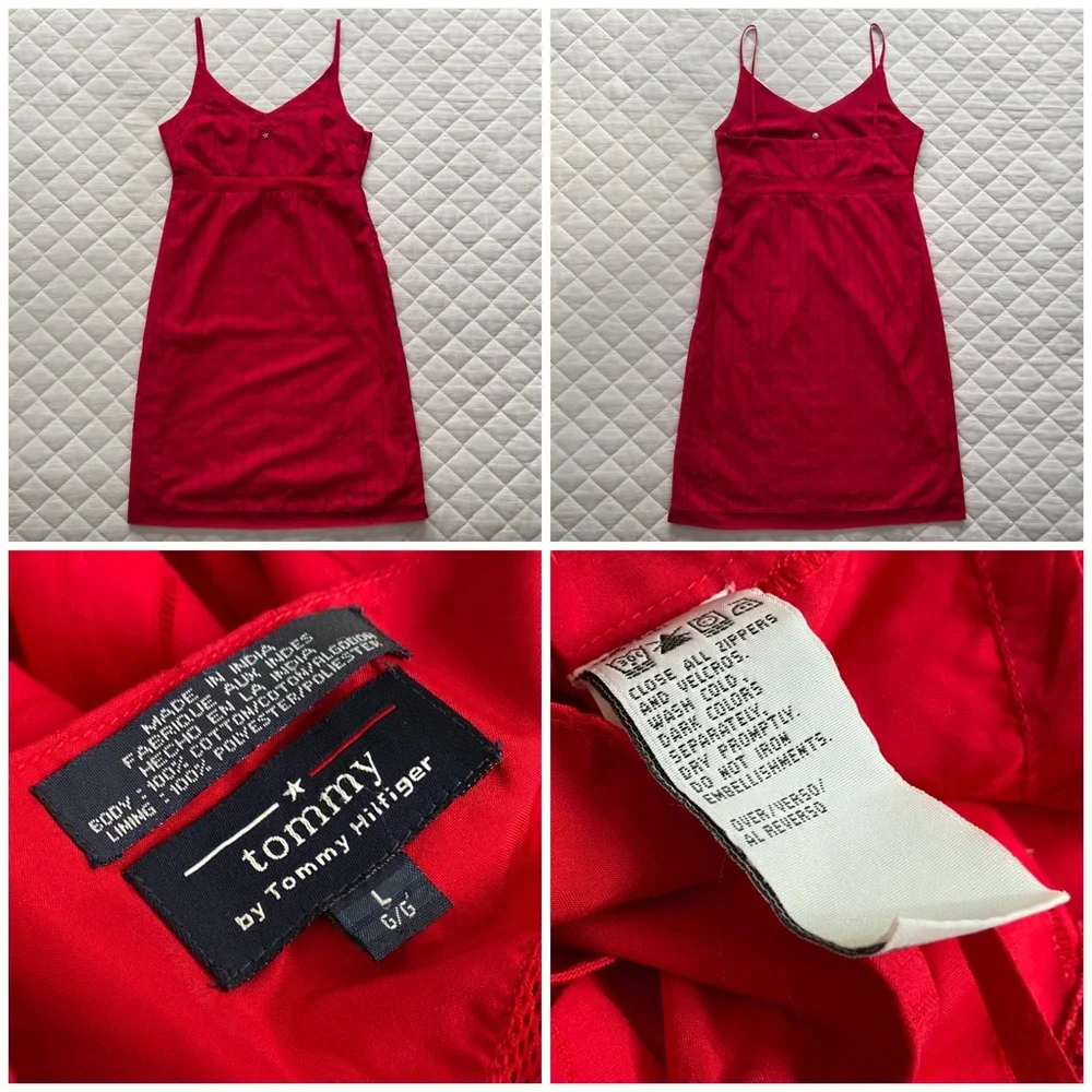💋 Tommy Hilfiger, Vintage Kiss Me Crimson Midi Dress - Picture 8 of 11